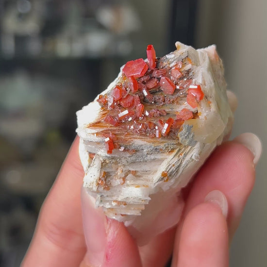 摩洛哥釩鉛礦來自Mibladen礦區vanadinite from Morocco