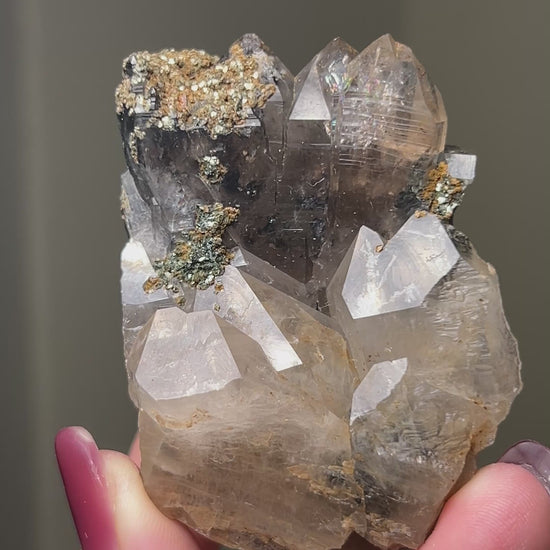 罕見的波士尼亞煙晶 smoky quartz from rare locality Bosnia Herzegovina shows elegant gradient of color and wild structure